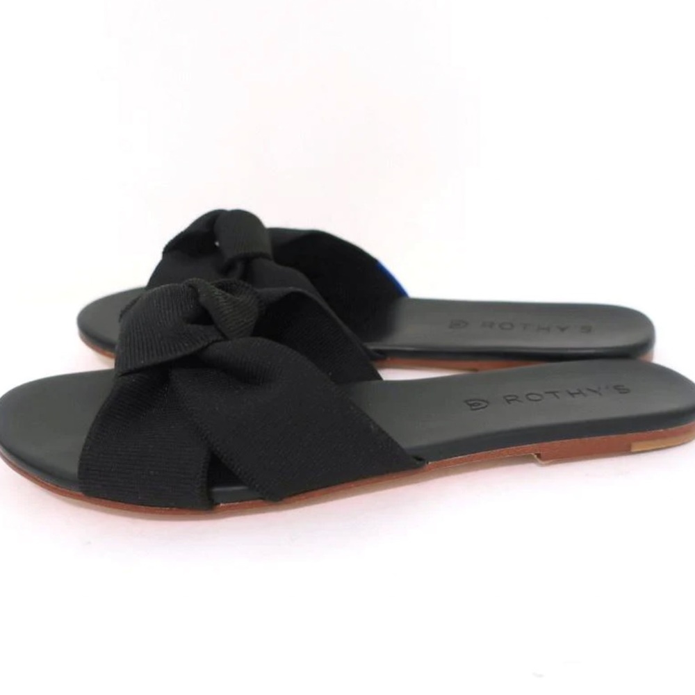 Rothy’s The Knot Slide Sandals Black - Picture 4 of 5